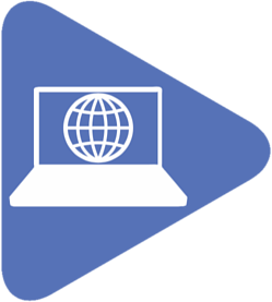 Blue triangle internet icon
